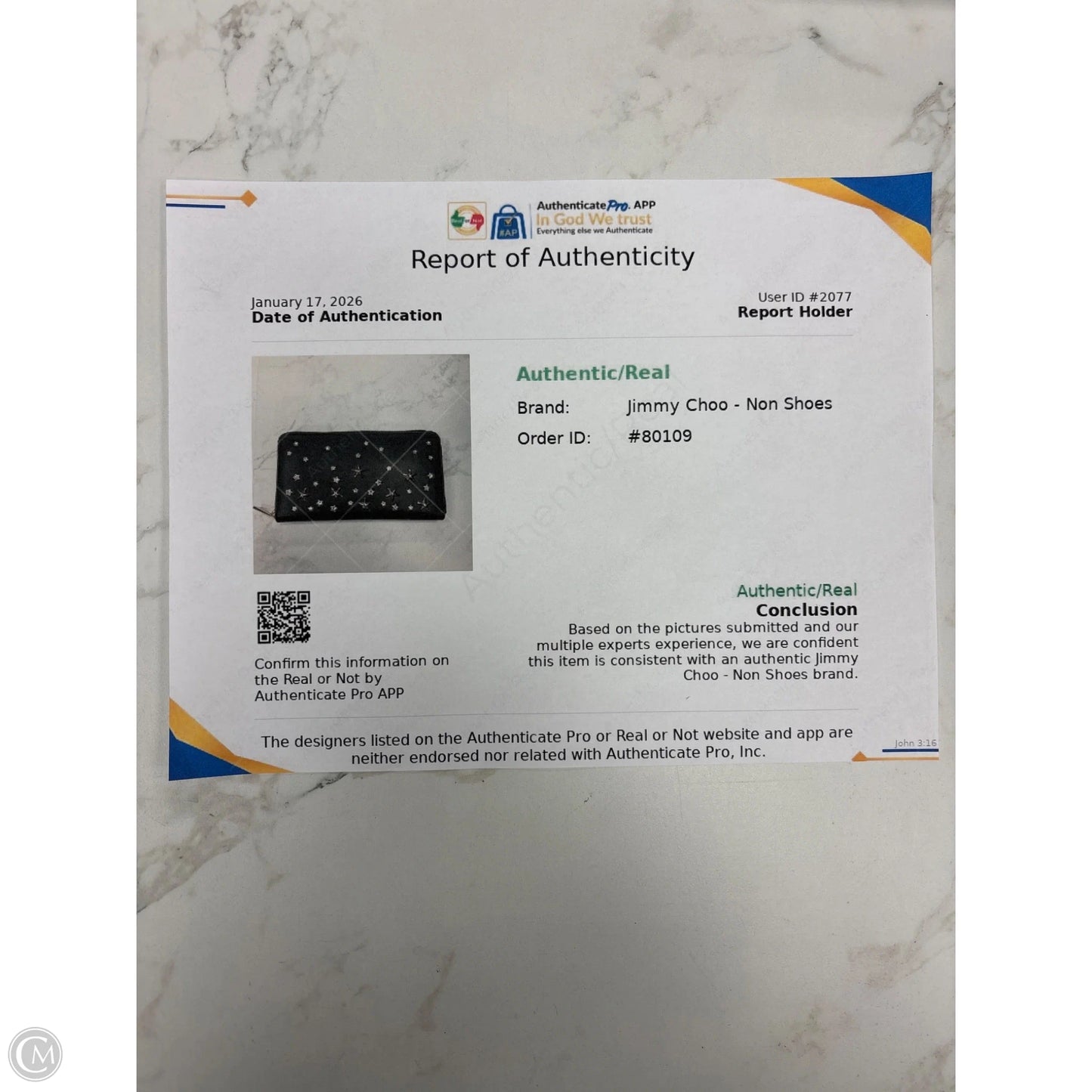 Wallet Luxury Designer By Jimmy Choo, Size: Large