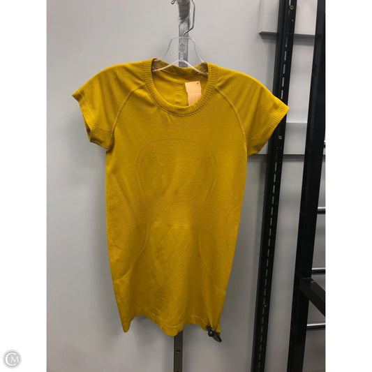 Athletic Top Short Sleeve By Lululemon In Yellow, Size: M