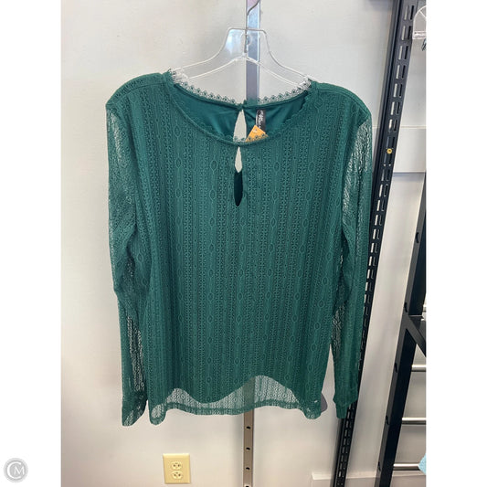Top Long Sleeve By Cmc In Green, Size: L