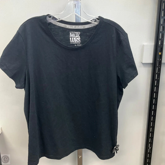 Top Short Sleeve Basic By Muk Luks In Black, Size: Xl