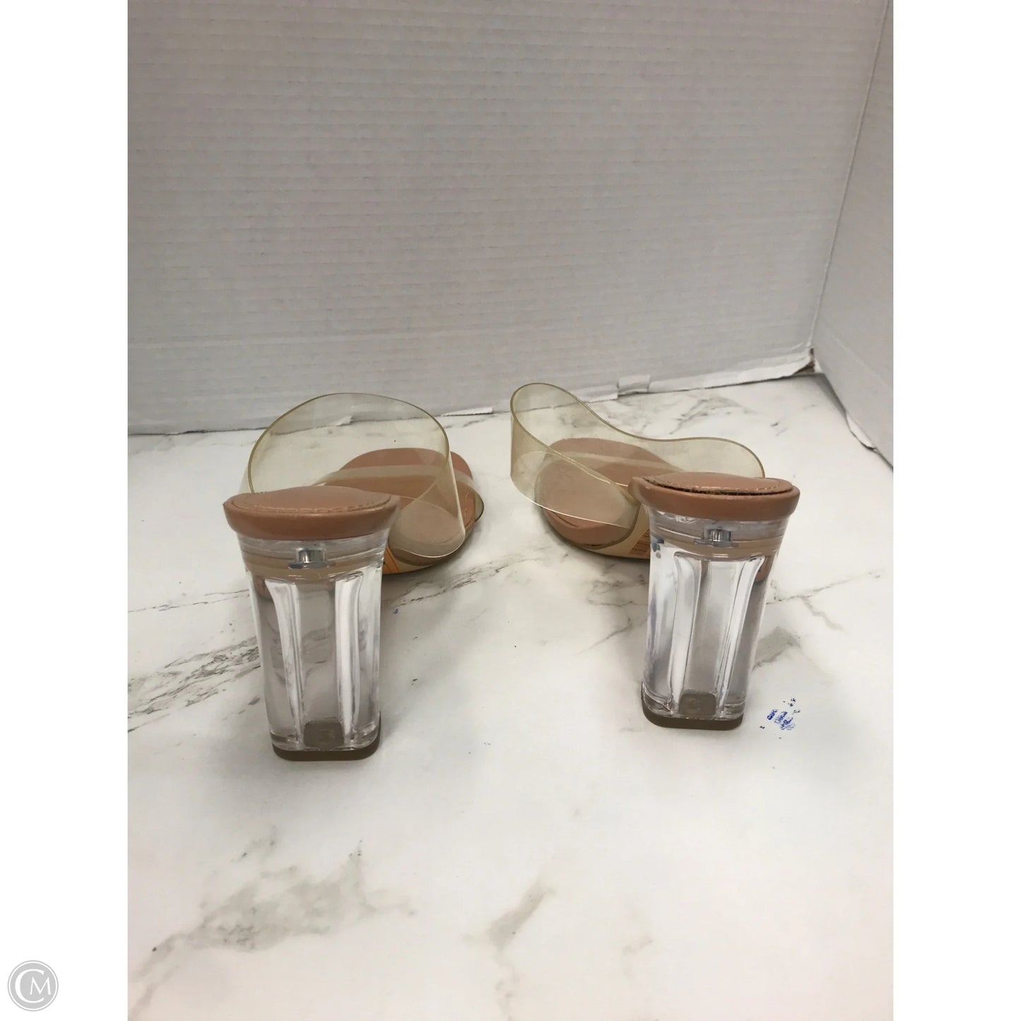 Sandals Heels Block By Zara Basic In Clear, Size: 7.5