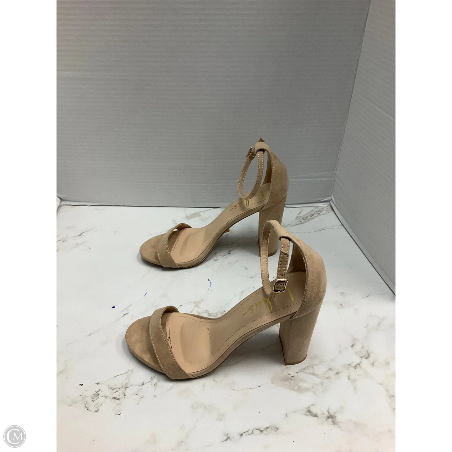 Sandals Heels Block By Lulus In Tan, Size: 7.5