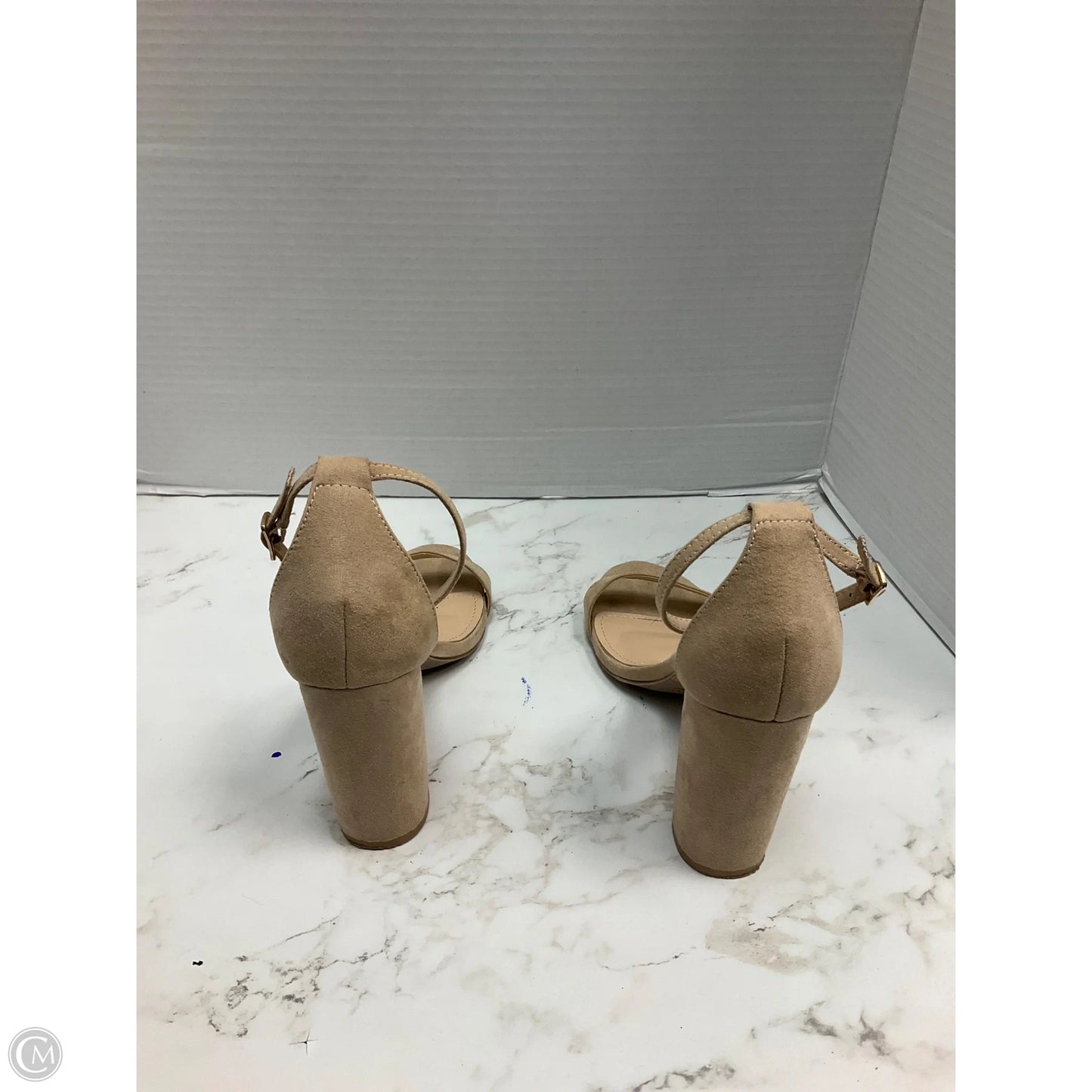 Sandals Heels Block By Lulus In Tan, Size: 7.5