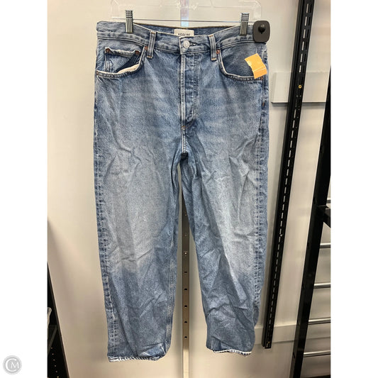 Jeans Wide Leg By Agolde In Blue Denim, Size: 8