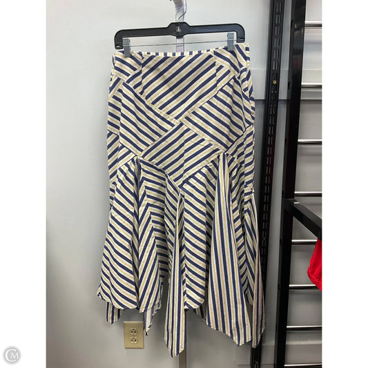 Skirt Midi By Anthropologie In Striped Pattern, Size: 12