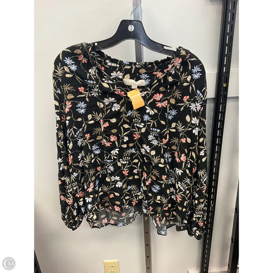 Top Long Sleeve By Loft In Floral Print, Size: Xlp