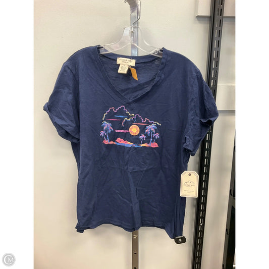 Top Short Sleeve By Cmc In Navy, Size: 1x