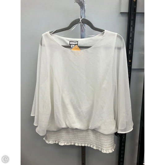 Top Short Sleeve By Sam & Jess In White, Size: Xl
