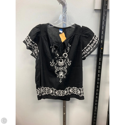 Top Short Sleeve By Old Navy In Black & White, Size: Xs