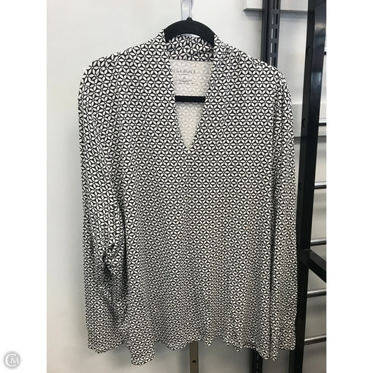 Top Long Sleeve By Talbots In Black & White, Size: 3x