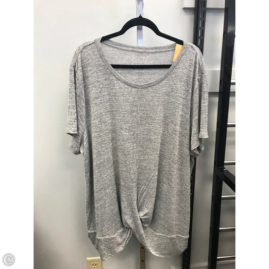 Top Short Sleeve Basic By Stylus In Grey, Size: 2x