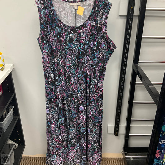 Dress Casual Midi By Woman Within In Floral Print, Size: 1x