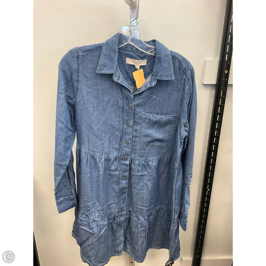 Dress Casual Short By Loft In Blue Denim, Size: S