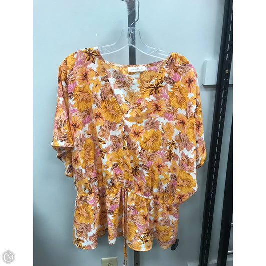 Top Short Sleeve By Cmc In Floral Print, Size: 3x