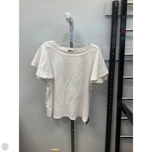 Top Short Sleeve By Ann Taylor In White, Size: M