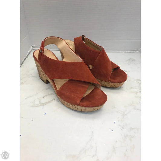 Sandals Heels Block By Clarks In Copper, Size: 9