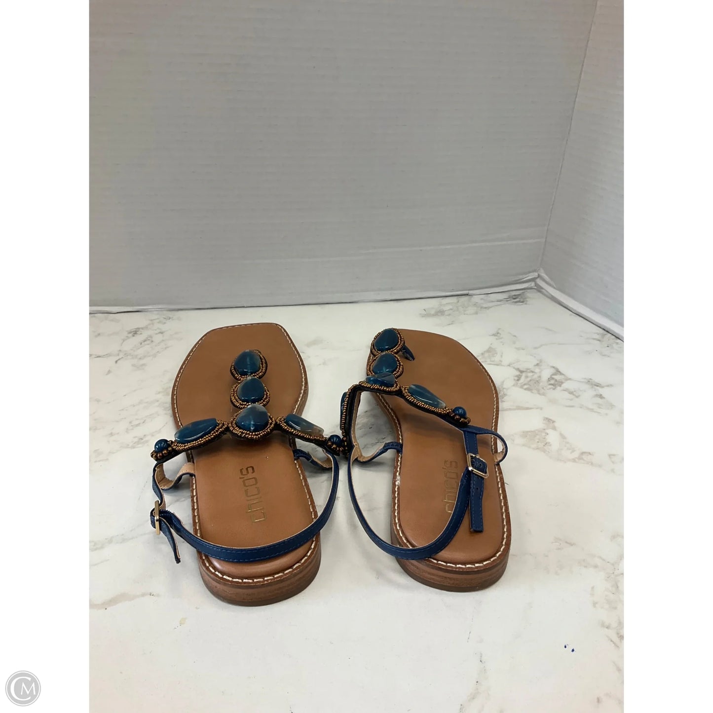 Sandals Flats By Chicos In Navy, Size: 9