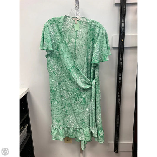 Dress Casual Short By Cmc In Green & White, Size: Xxl