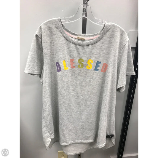 Top Short Sleeve By Jane And Delancey In Grey, Size: 1x