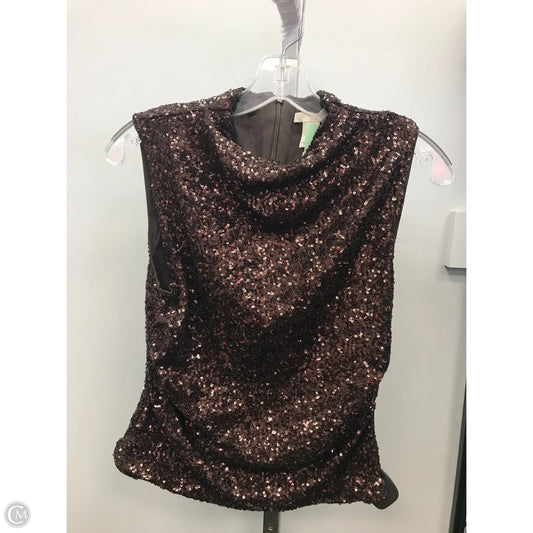Top Sleeveless By H&m In Brown, Size: S