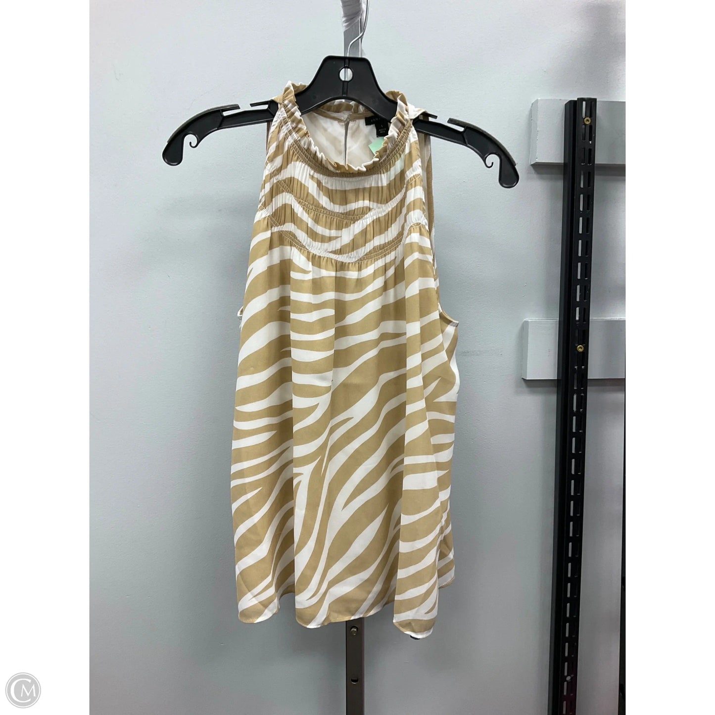 Top Sleeveless By Ann Taylor In Black & Cream, Size: S