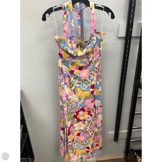 Dress Casual Midi By Zara In Floral Print, Size: M