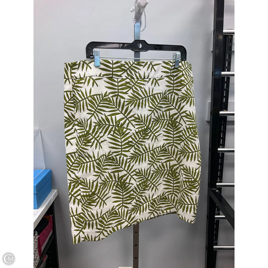 Skirt Mini & Short By Ann Taylor In Green & White, Size: 16