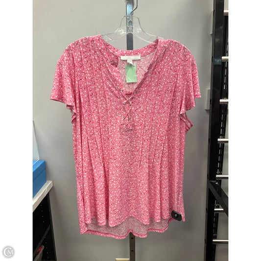 Top Short Sleeve By Cmc In Pink, Size: Xlp
