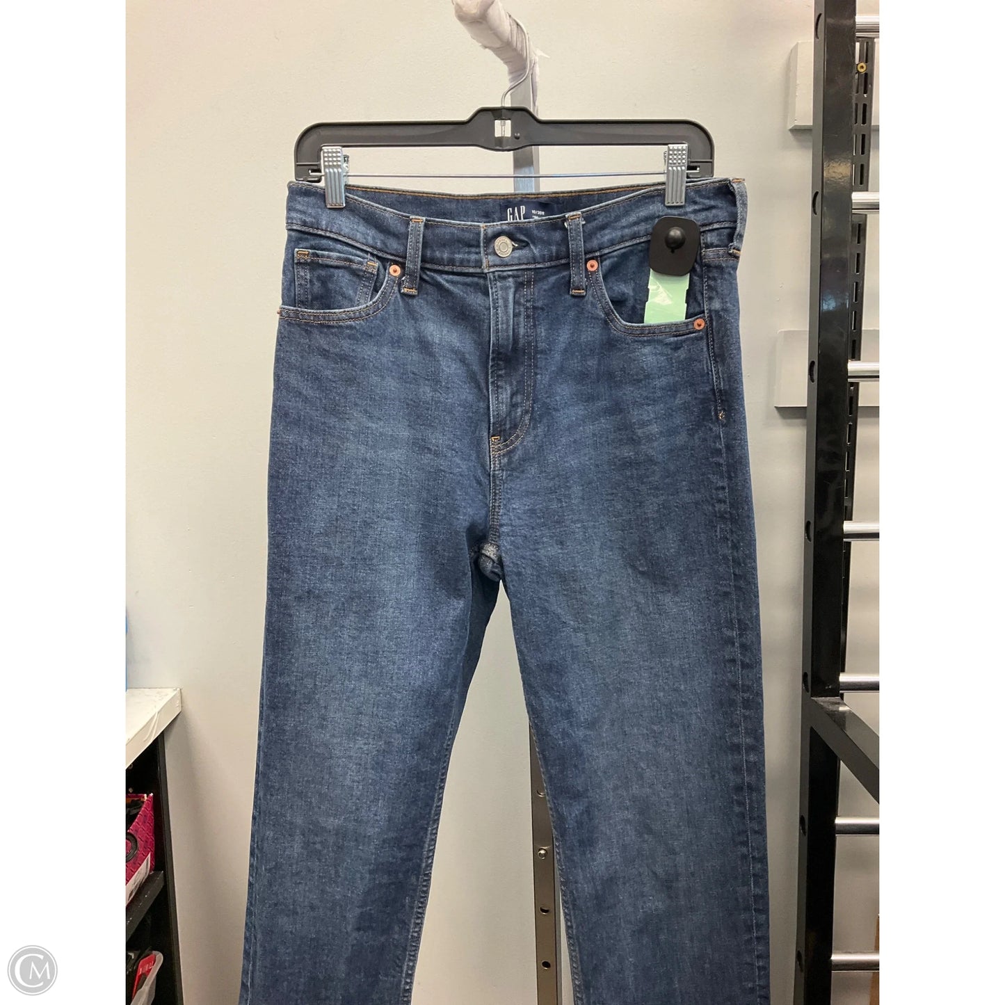 Jeans Straight By Gap In Blue Denim, Size: 10