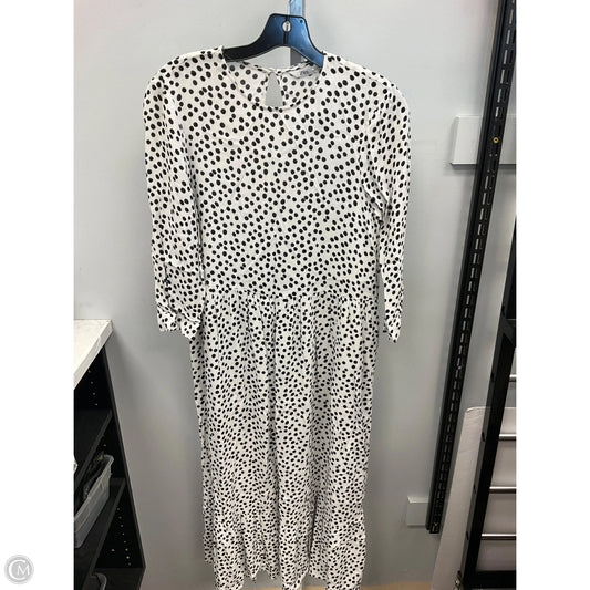 Dress Casual Midi By Zara In Polkadot Pattern, Size: Xs