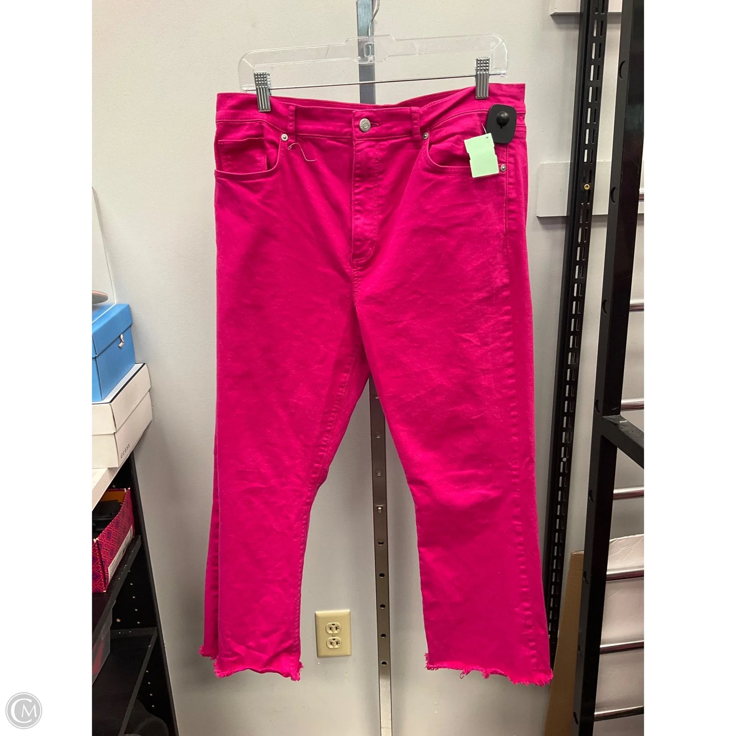 Jeans Cropped By Loft In Pink Denim, Size: 12