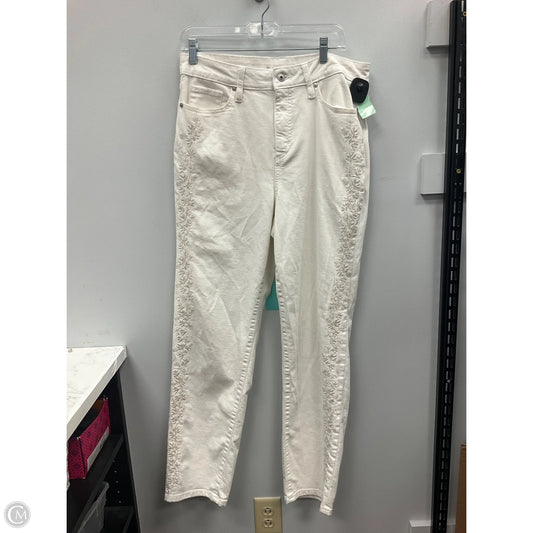 Jeans Straight By Style And Company In Cream Denim, Size: 14
