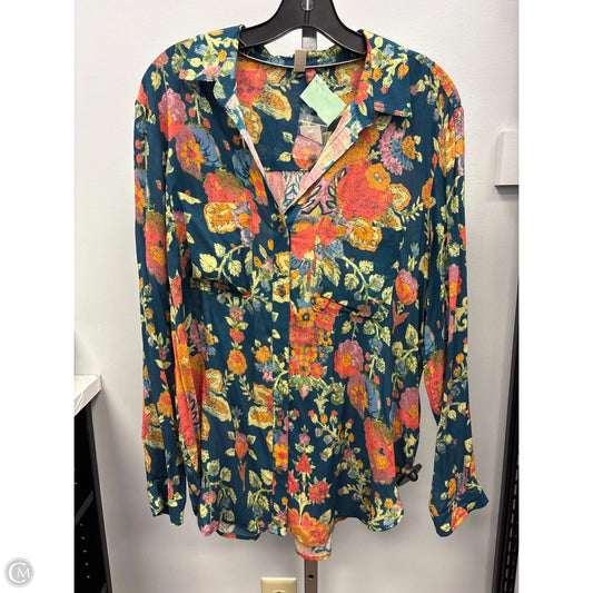 Top Long Sleeve By Pilcro In Floral Print, Size: M
