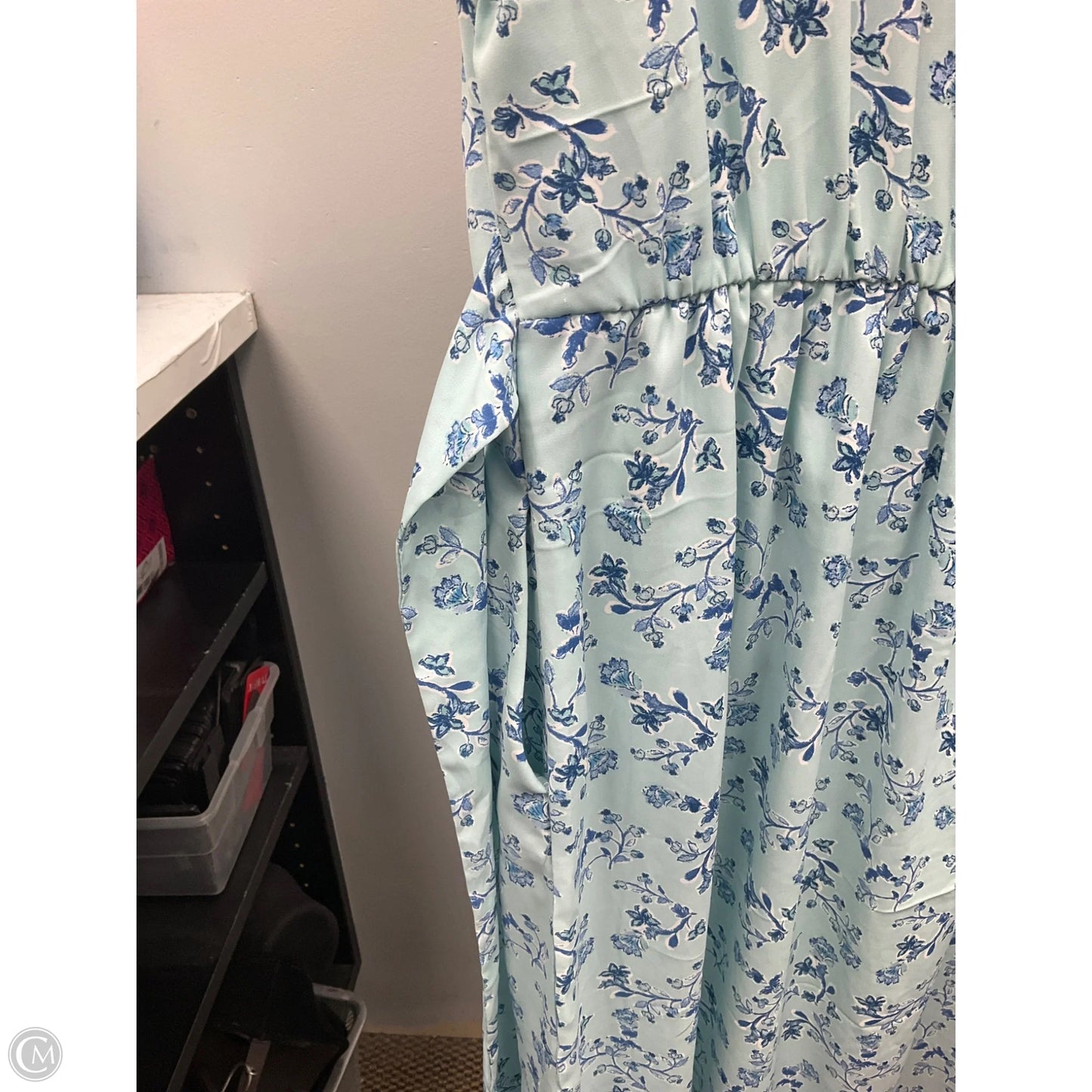 Dress Casual Midi By Lucky Brand In Blue & Green, Size: L