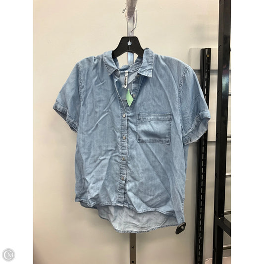 Top Short Sleeve By Cmc In Blue Denim, Size: L