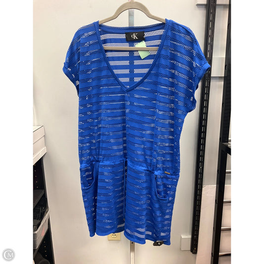 Swimwear Cover-up By Calvin Klein In Blue, Size: L