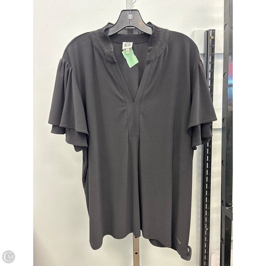 Top Short Sleeve By Anne Klein In Black, Size: 3x