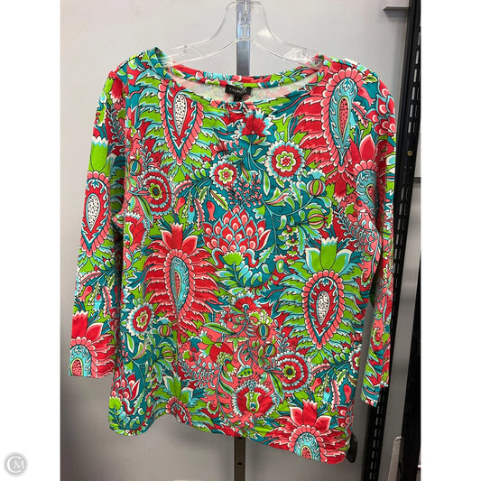 Top 3/4 Sleeve By Talbots In Multi-colored, Size: L