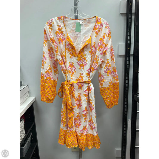 Dress Casual Short By J. Crew In Orange & Pink, Size: M