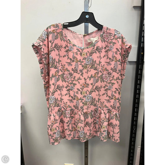 Top Sleeveless By Loft In Floral Print, Size: M