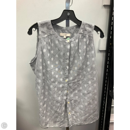 Top Sleeveless By Loft In Black & White, Size: L