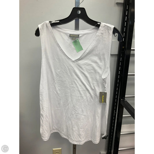 Top Sleeveless Basic By Style And Company In White, Size: L