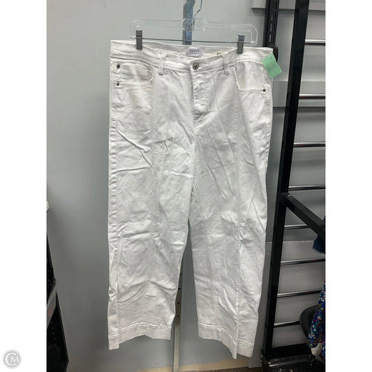 Jeans Wide Leg By Curve Appeal In White Denim, Size: 16
