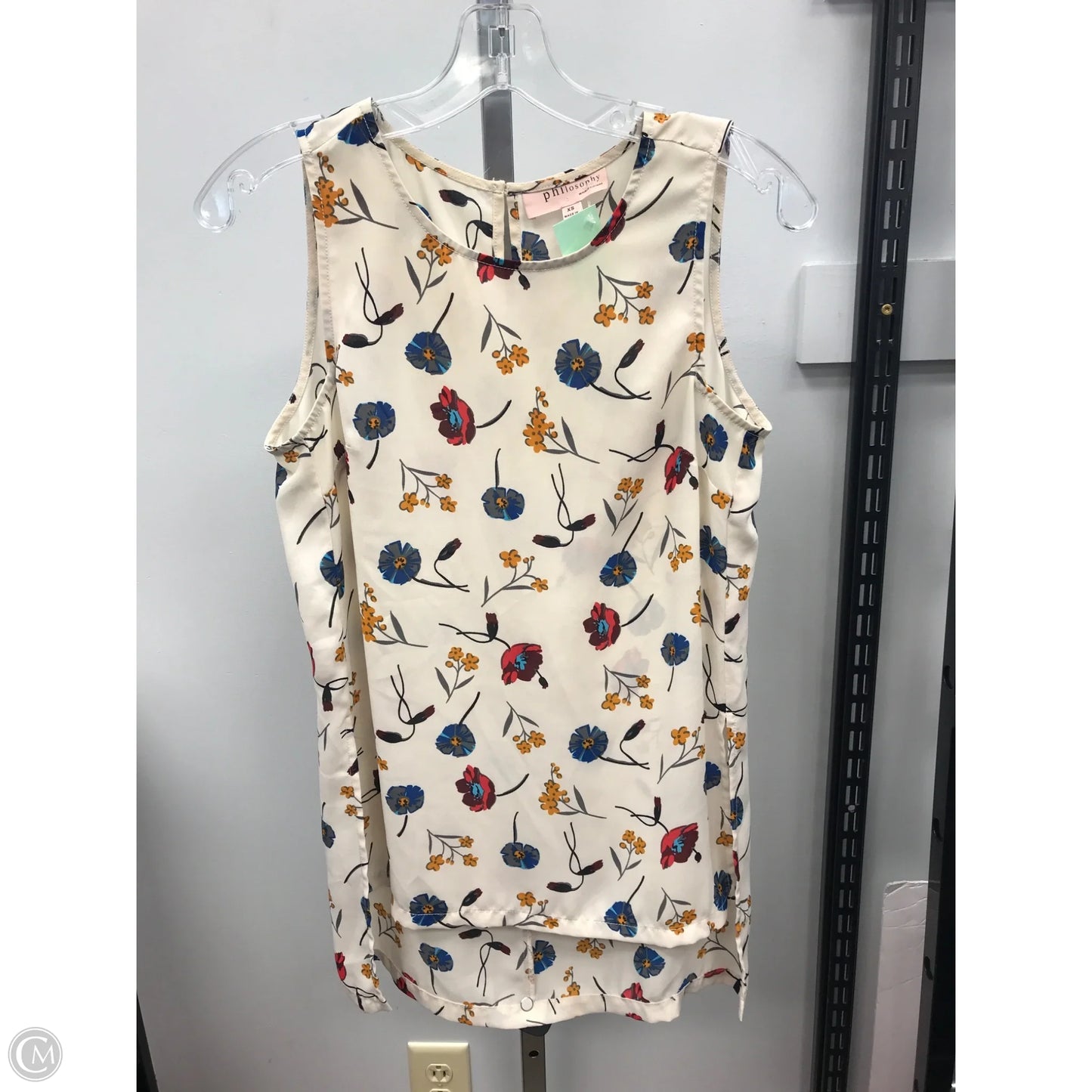 Top Sleeveless By Philosophy In Floral Print, Size: Xs