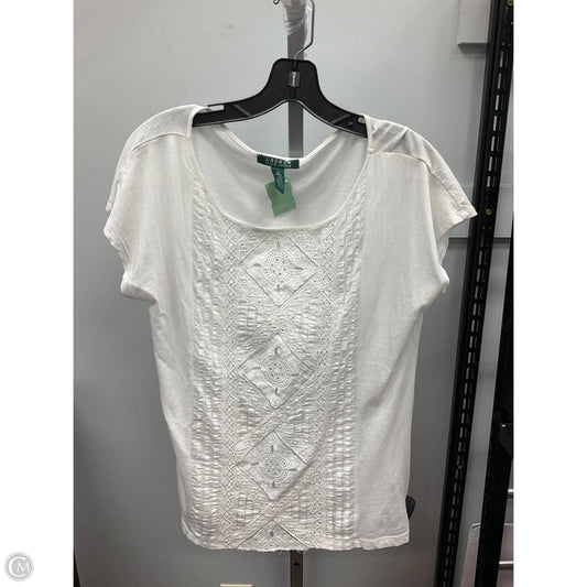 Top Short Sleeve By Lauren By Ralph Lauren In White, Size: M