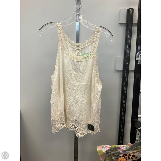 Top Sleeveless By Ultra Pink In Cream, Size: Xl