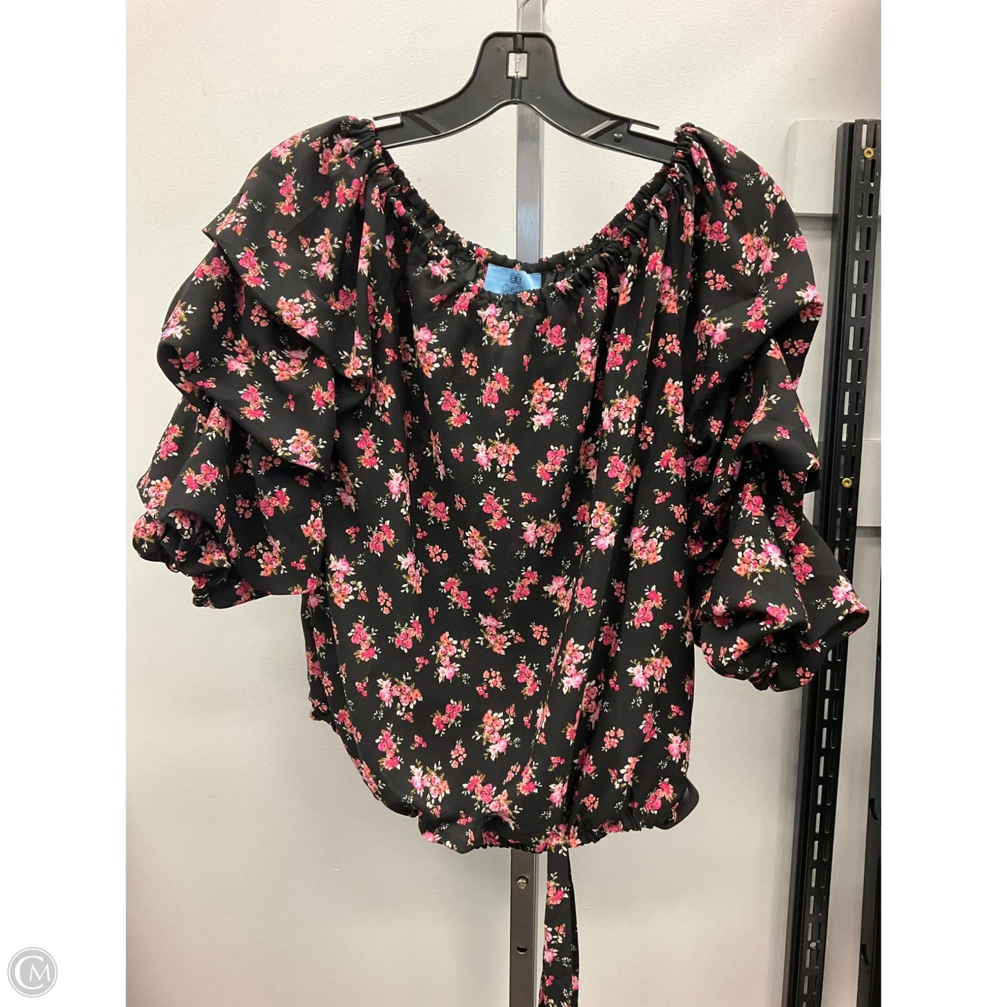 Top Short Sleeve By Cece In Floral Print, Size: S