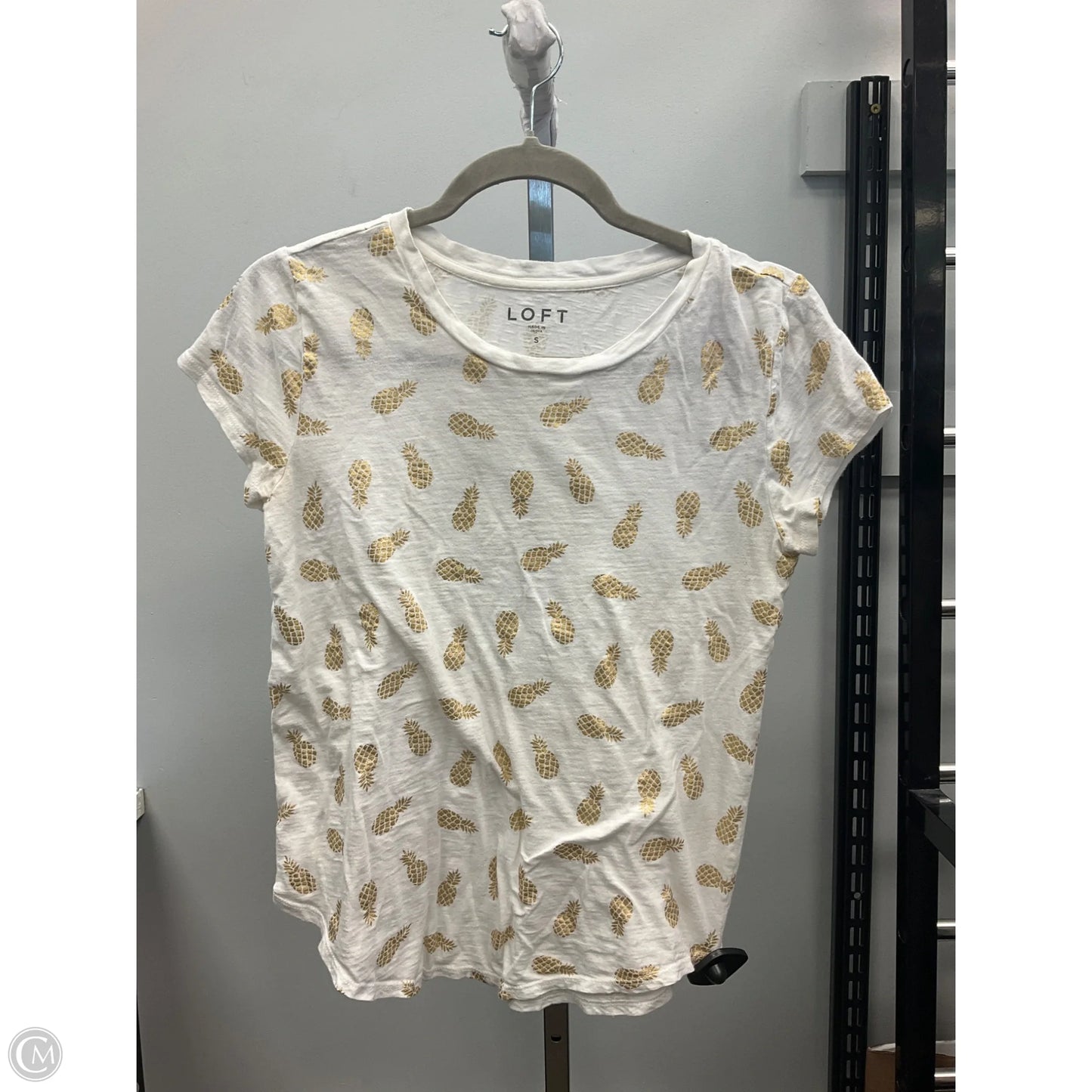 Top Short Sleeve By Loft In White, Size: S