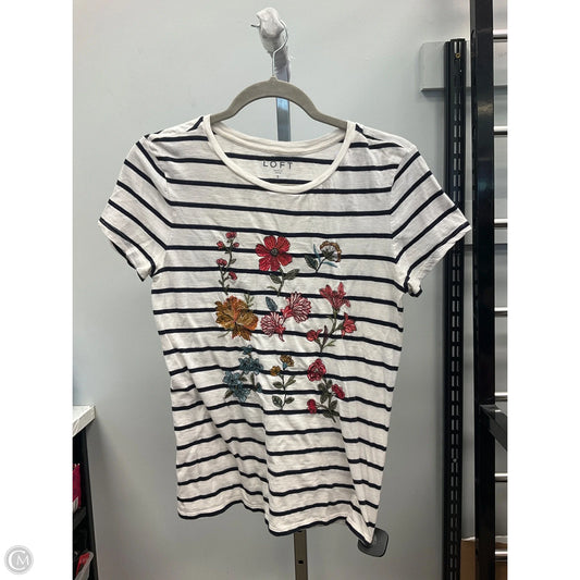 Top Short Sleeve By Loft In Striped Pattern, Size: S