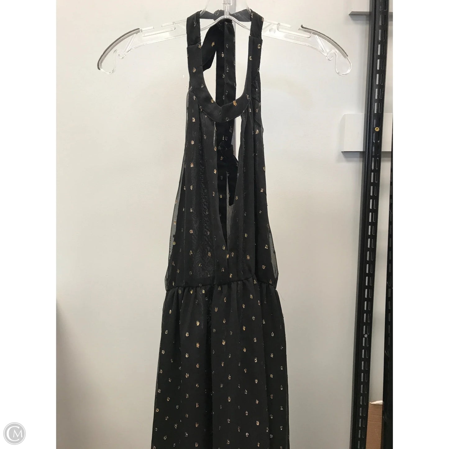 Dress Casual Midi By Cmc In Black & Gold, Size: L